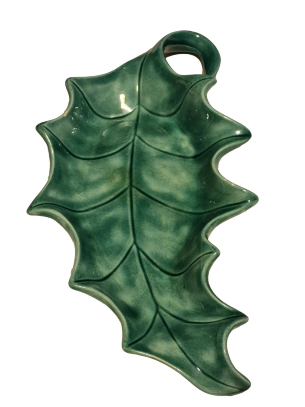 Green Holly Ceramic Candy Dish